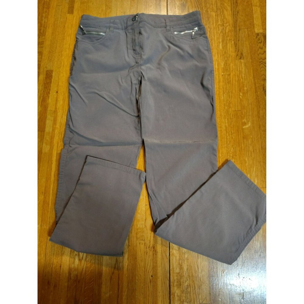 Stehmann comfort line "Diane" pull on stretch trousers pants khaki women 6 petit